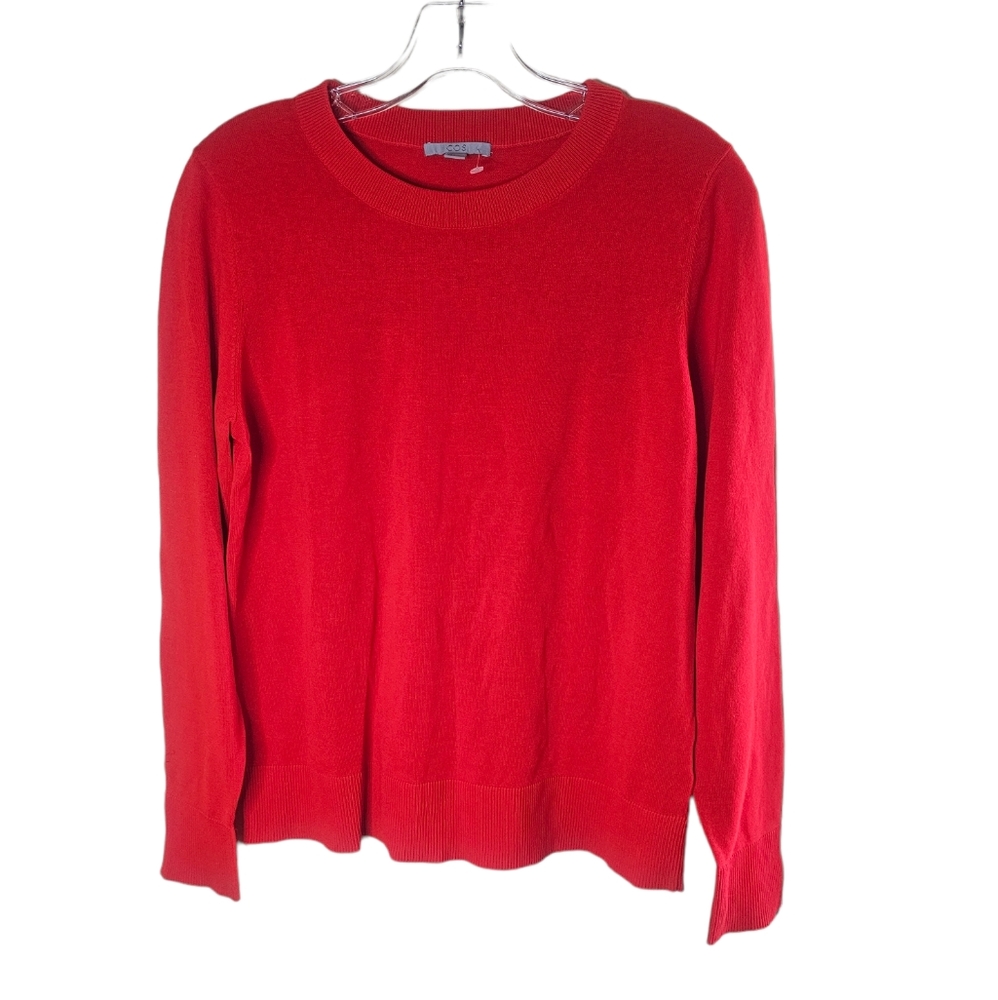 COS women's red long-sleeved crew neck sweater size S